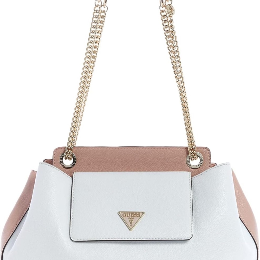 Guess Elegant White and Pink Shoulder Bag